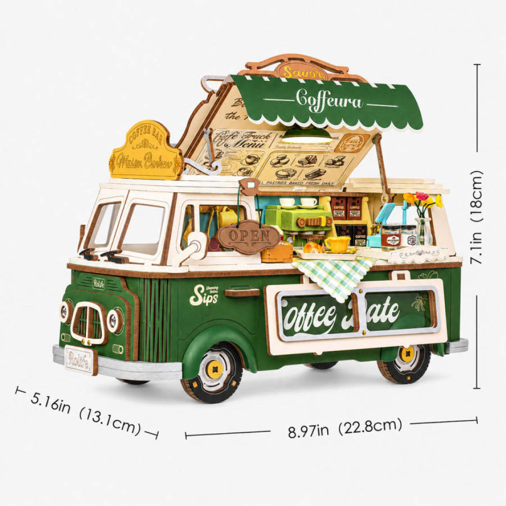 Robotime Rolife Leo’s Coffee Truck 3D Wooden Puzzle TGS07 - Dropship
