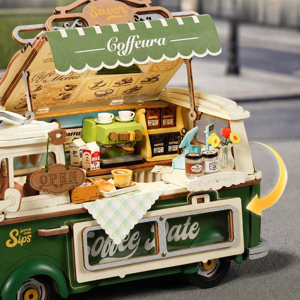 Robotime Rolife Leo’s Coffee Truck 3D Wooden Puzzle TGS07 - Dropship