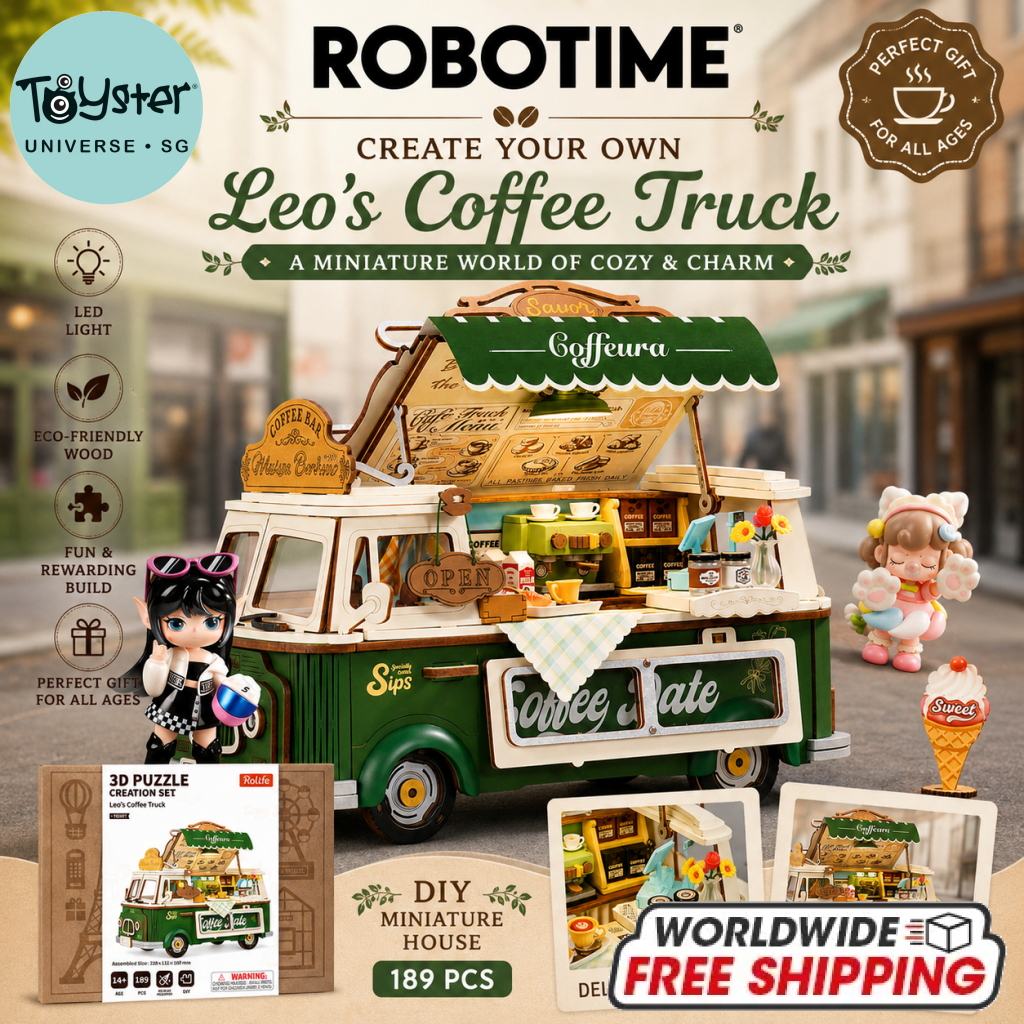 Robotime Rolife Leo’s Coffee Truck 3D Wooden Puzzle TGS07 - Dropship