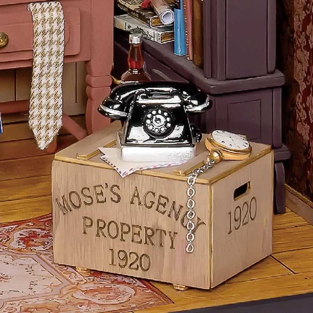 Robotime Rolife Mose’s Detective Agency Diy Miniature House Kit Dg157 Dropship