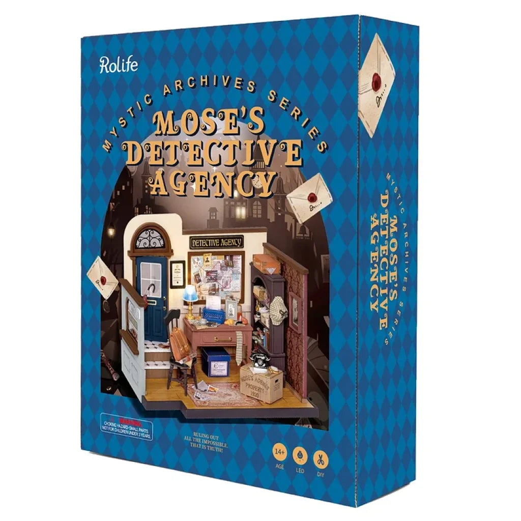 Robotime Rolife Mose’s Detective Agency Diy Miniature House Kit Dg157 Dropship
