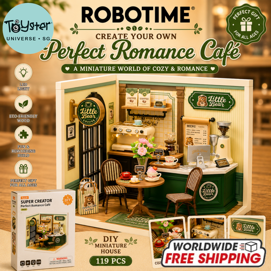 Robotime Rolife Perfect Romance Cafe Super Creator Miniature House DW028 - Dropship