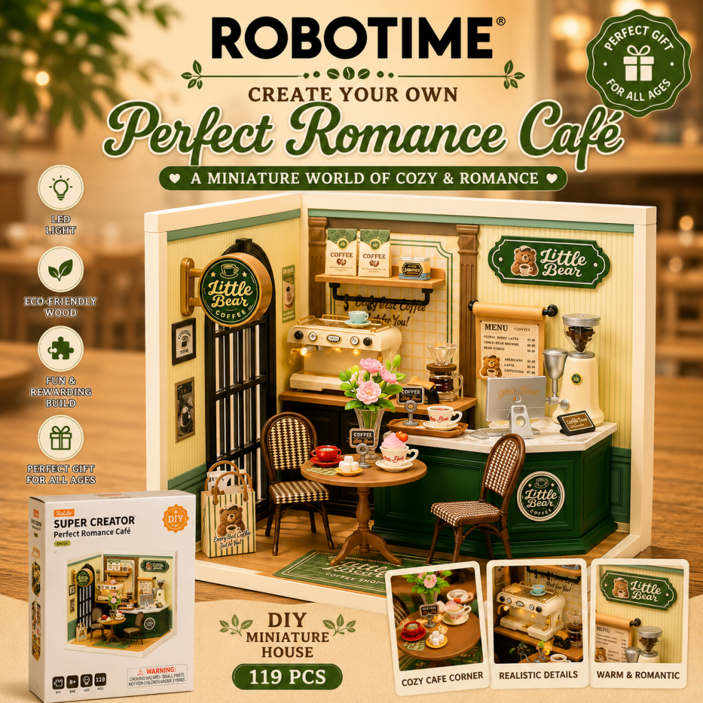 Robotime Rolife Perfect Romance Cafe Super Creator Miniature House DW028 - Dropship