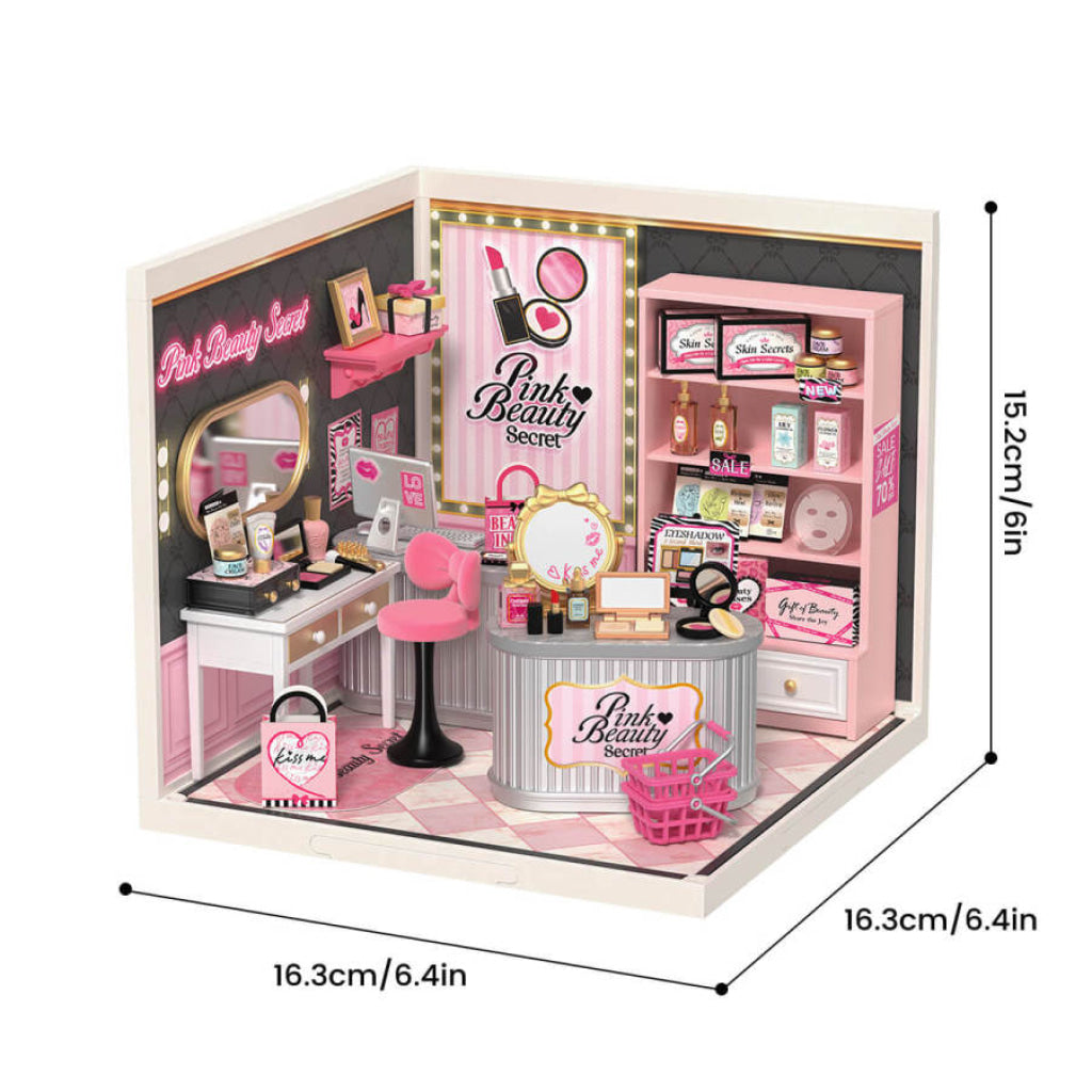 Robotime Rolife Pink Beauty Secret Super Creator Miniature House DW026 - Dropship