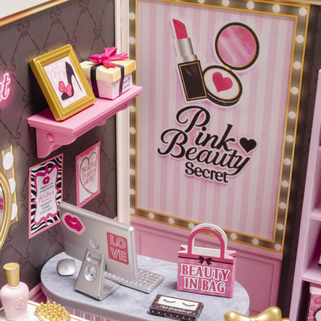 Robotime Rolife Pink Beauty Secret Super Creator Miniature House DW026 - Dropship