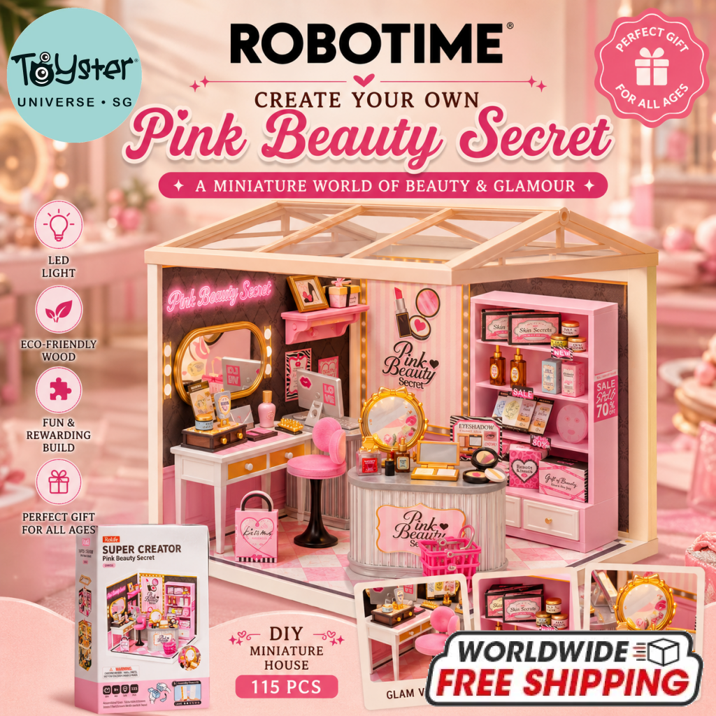 Robotime Rolife Pink Beauty Secret Super Creator Miniature House DW026 - Dropship