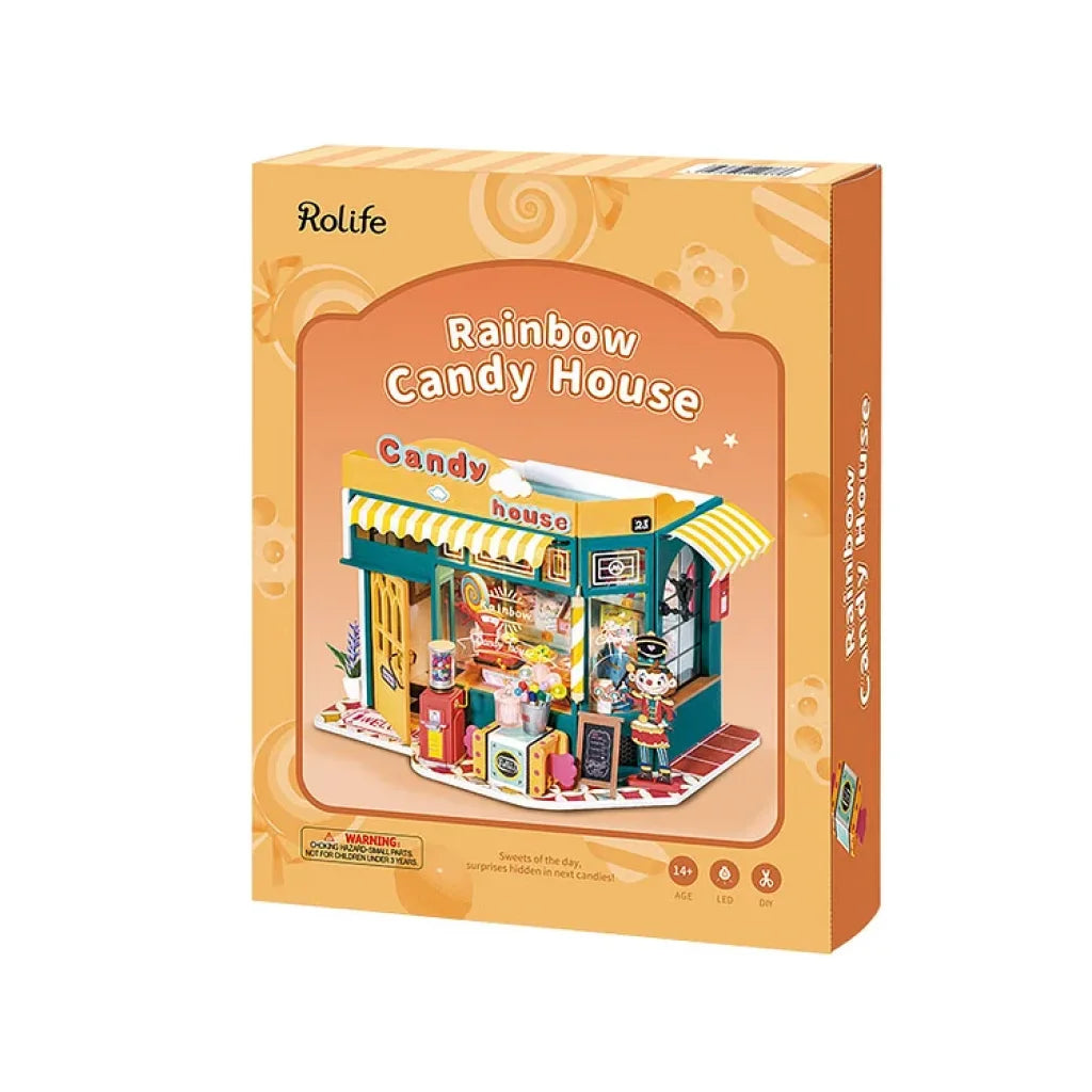 Robotime Rolife Rainbow Candy House Diy Miniature Dg158 Dropship