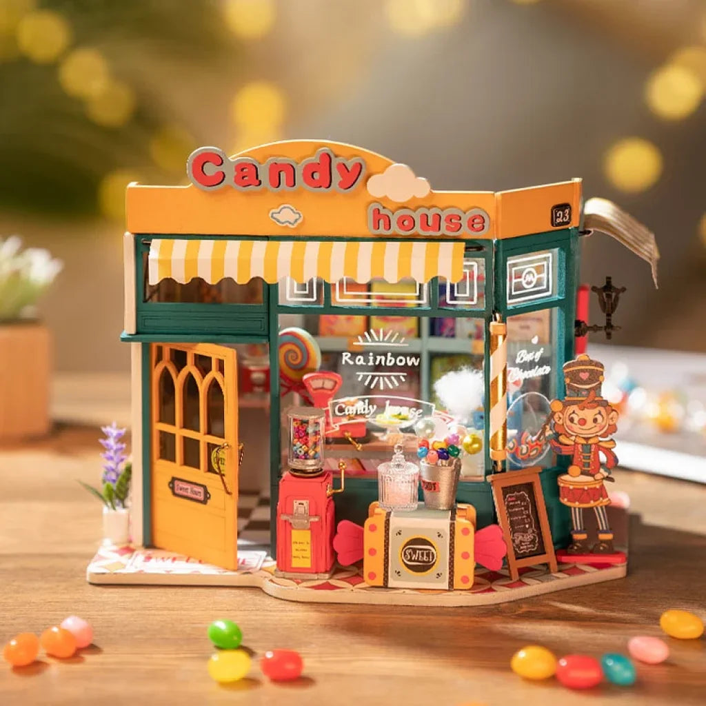Robotime Rolife Rainbow Candy House Diy Miniature Dg158 Dropship