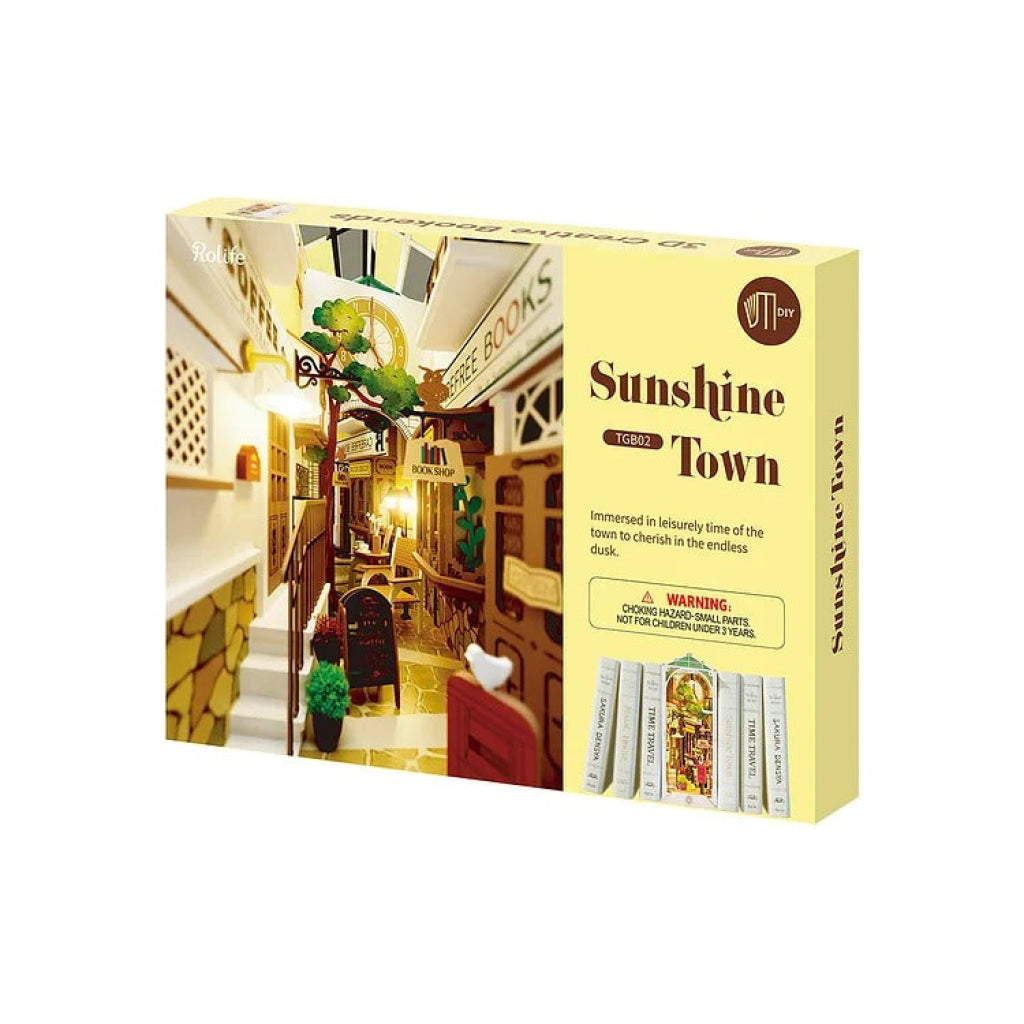 Robotime Rolife Sunshine Town Book Nook Shelf Insert Tgb02 Dropship