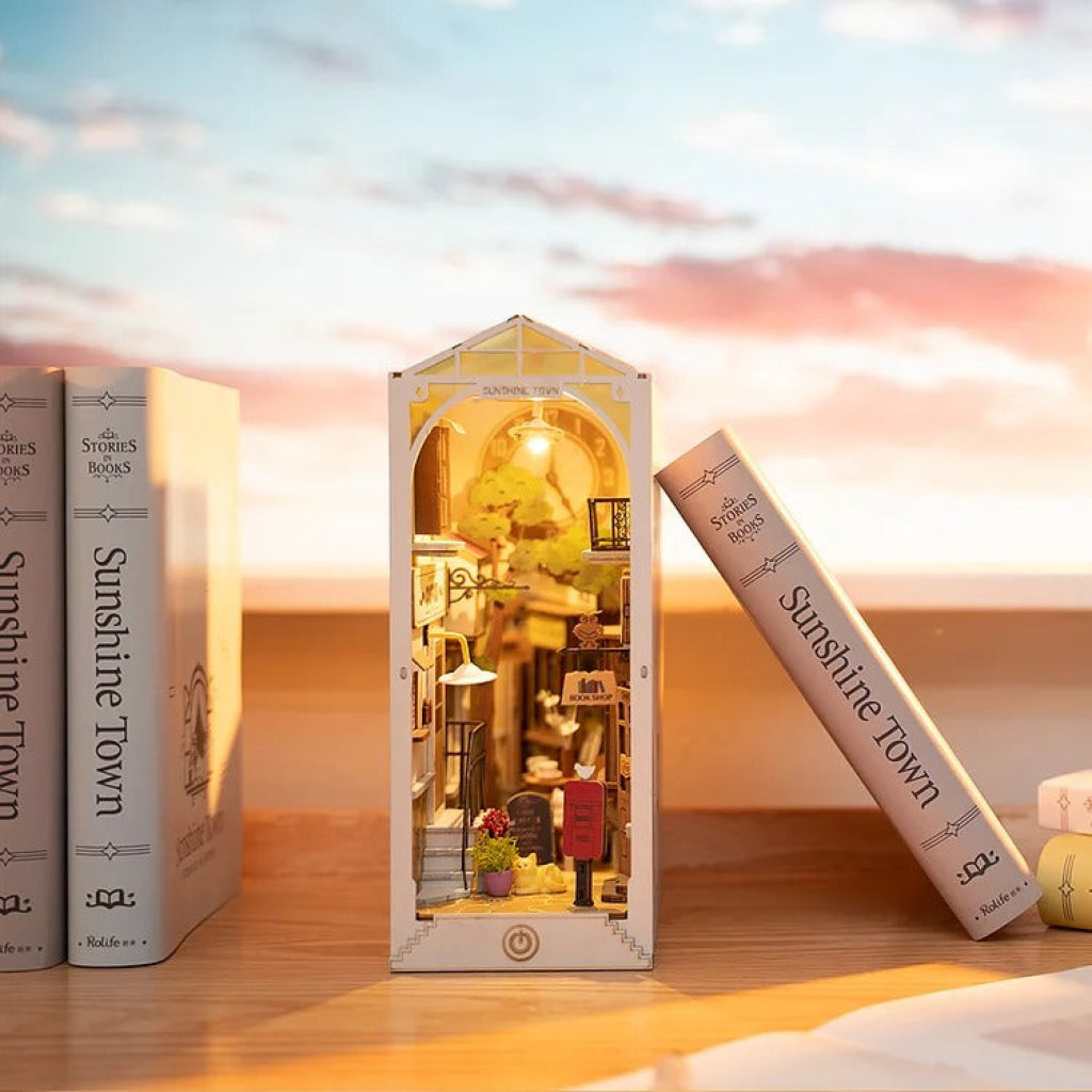 Robotime Rolife Sunshine Town Book Nook Shelf Insert Tgb02 Dropship