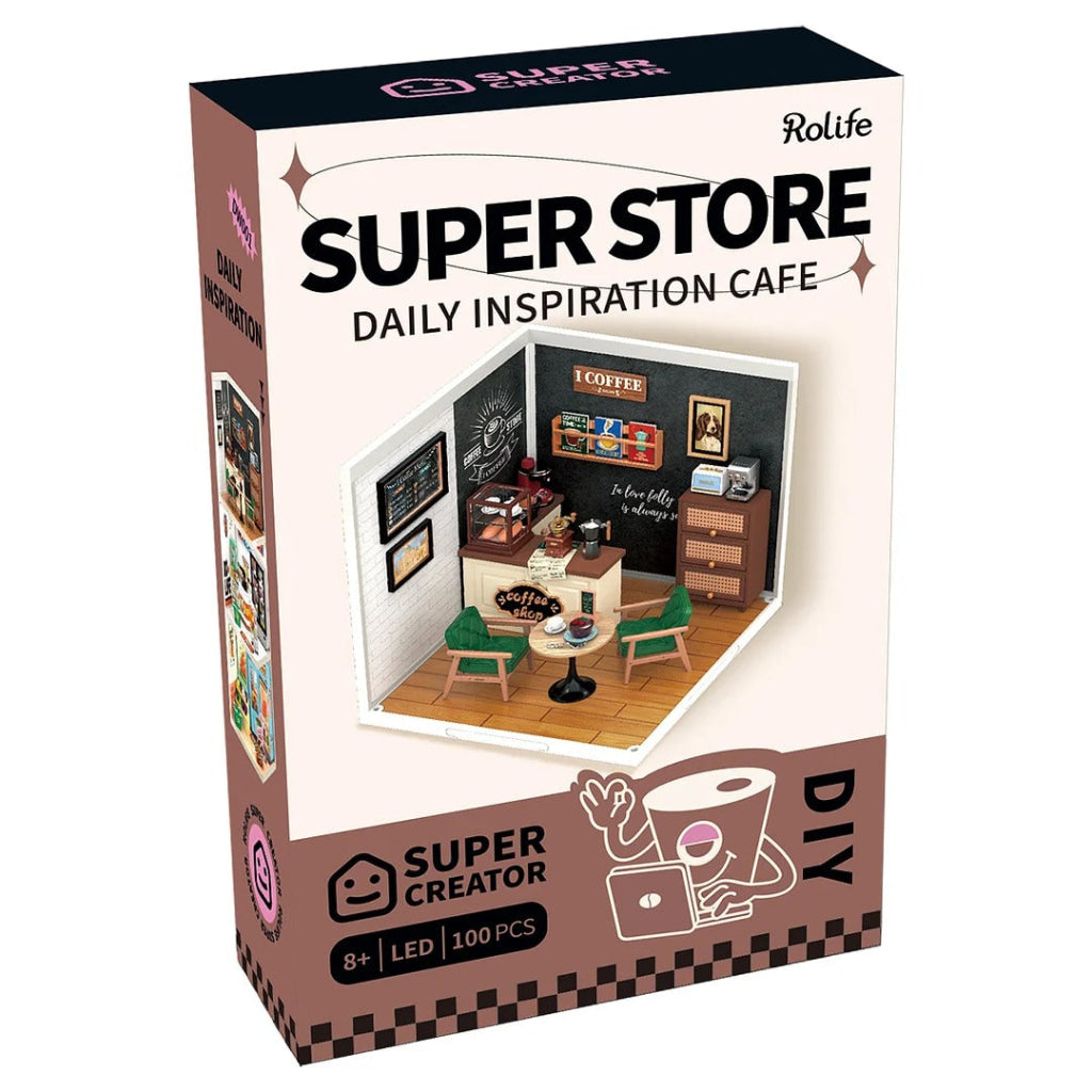 Robotime Rolife Super Creator Daily Inspiration Cafe Plastic Diy Miniature House Kit Dw001 Dropship