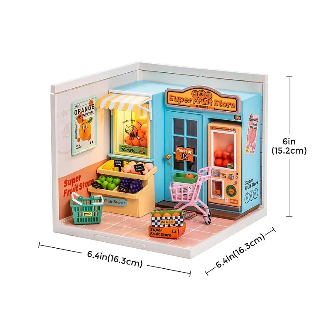 Robotime Rolife Super Creator Fruit Store Plastic Diy Miniature House Kit Dw003 Dropship