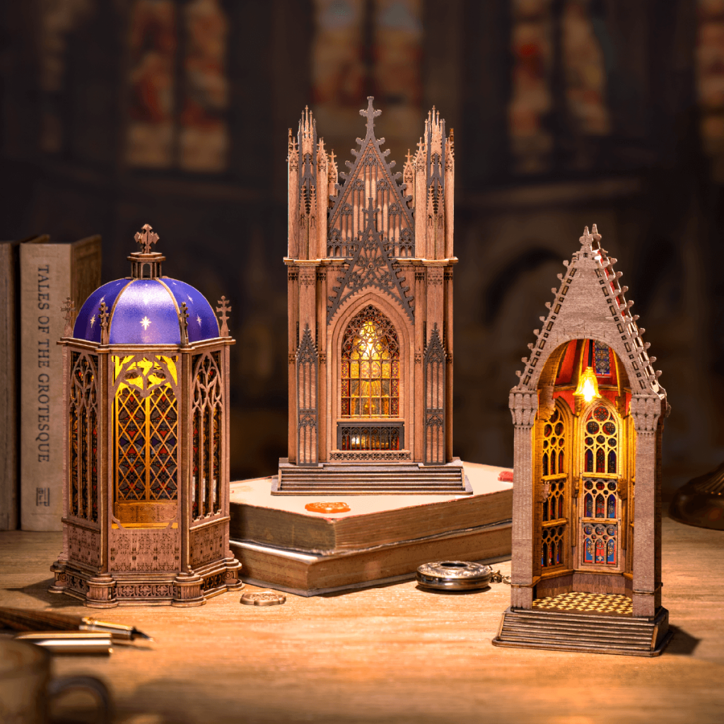 Robotime Rolife Twin-Tower Cathedral 3D Wooden Puzzle TGA01 - Dropship