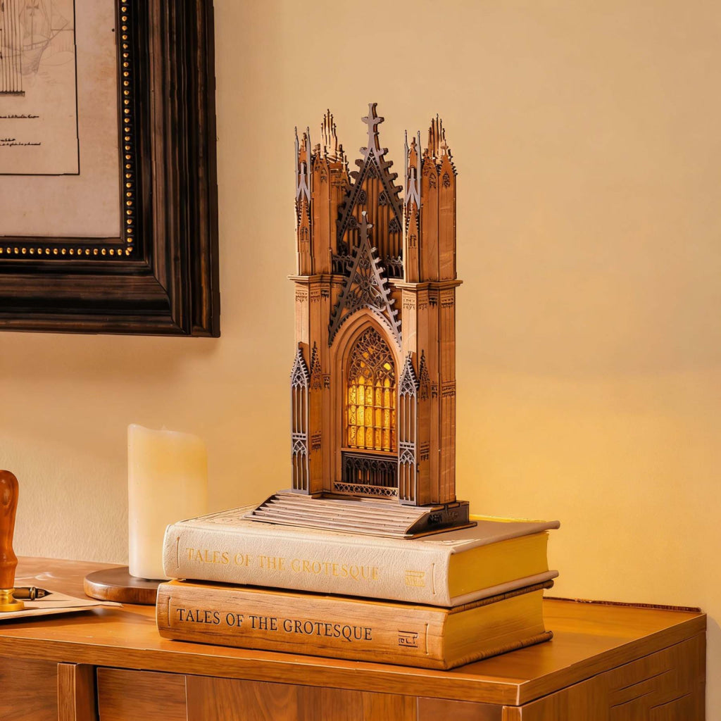 Robotime Rolife Twin-Tower Cathedral 3D Wooden Puzzle TGA01 - Dropship