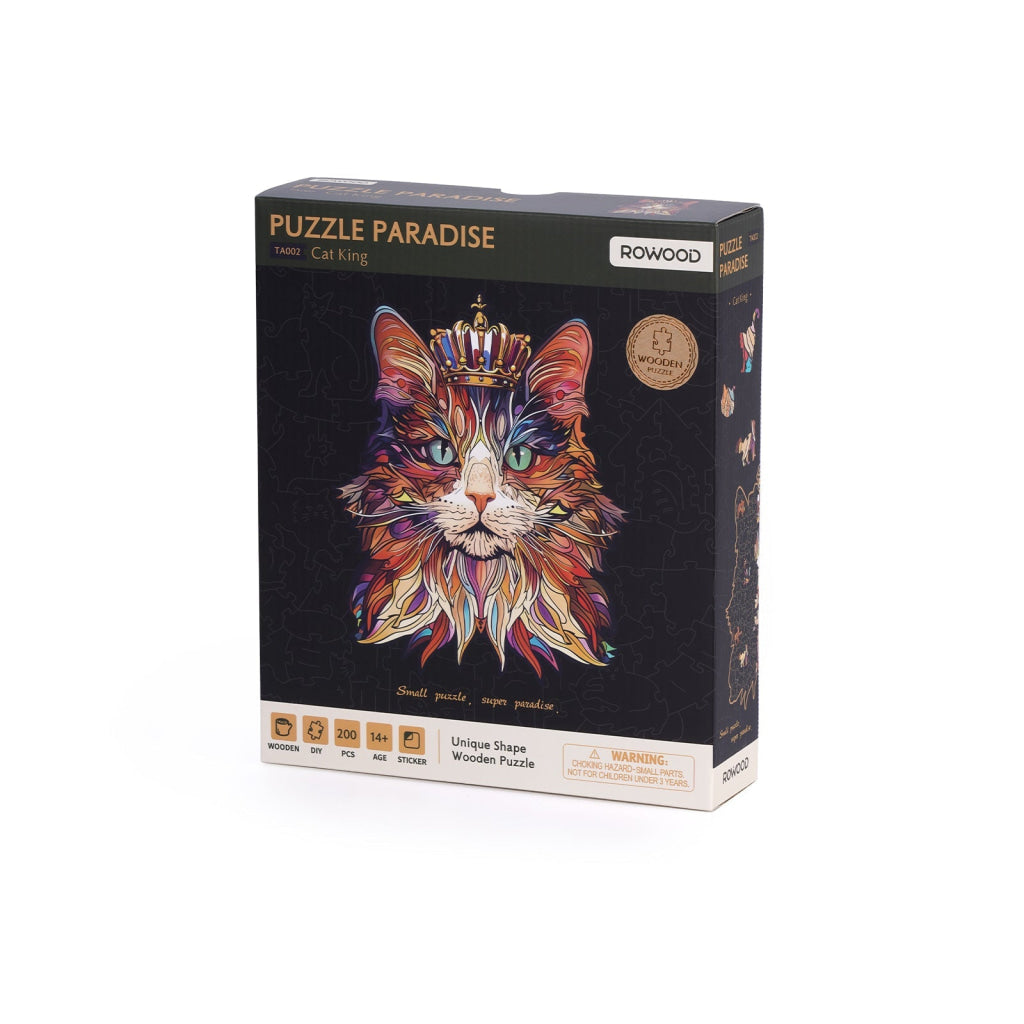Robotime Rowood Cat King Wooden Jigsaw Puzzle TA002 Dropship