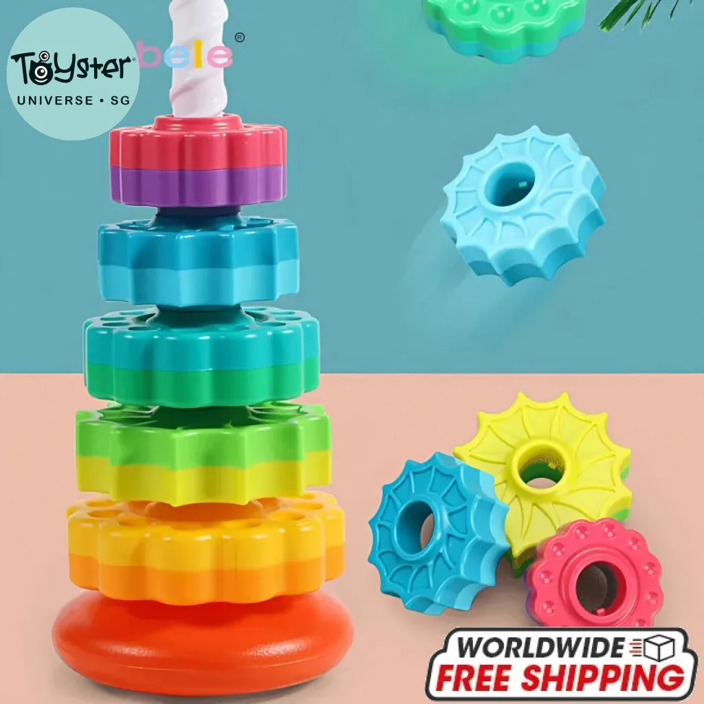 Rotated Rainbow Spinning Stacking Toys