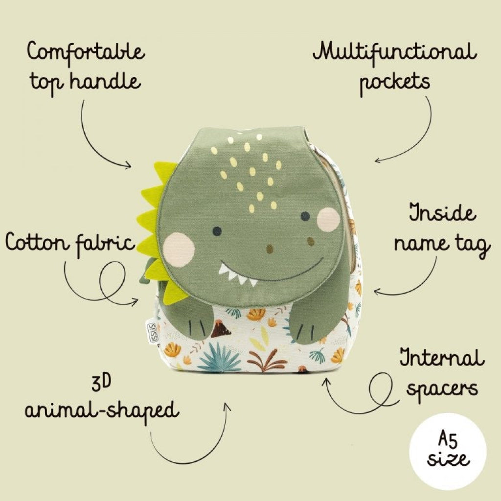 Sassi Cracky The Dinosaur Mini Backpack A5 Sassi