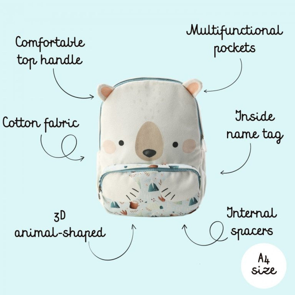 Sassi Munchy The Bear Junior Backpack A4 Sassi