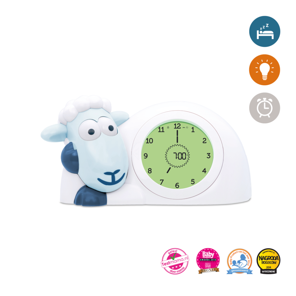 Sleep Trainer with Nightlight - Sam the Lamb - Blue - Nightlight