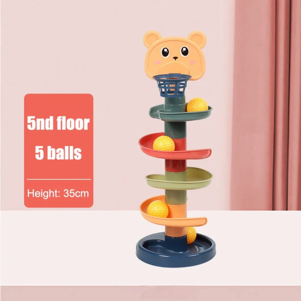 Sliding Rolling Balls Tower For Kids 5 Layers Balls