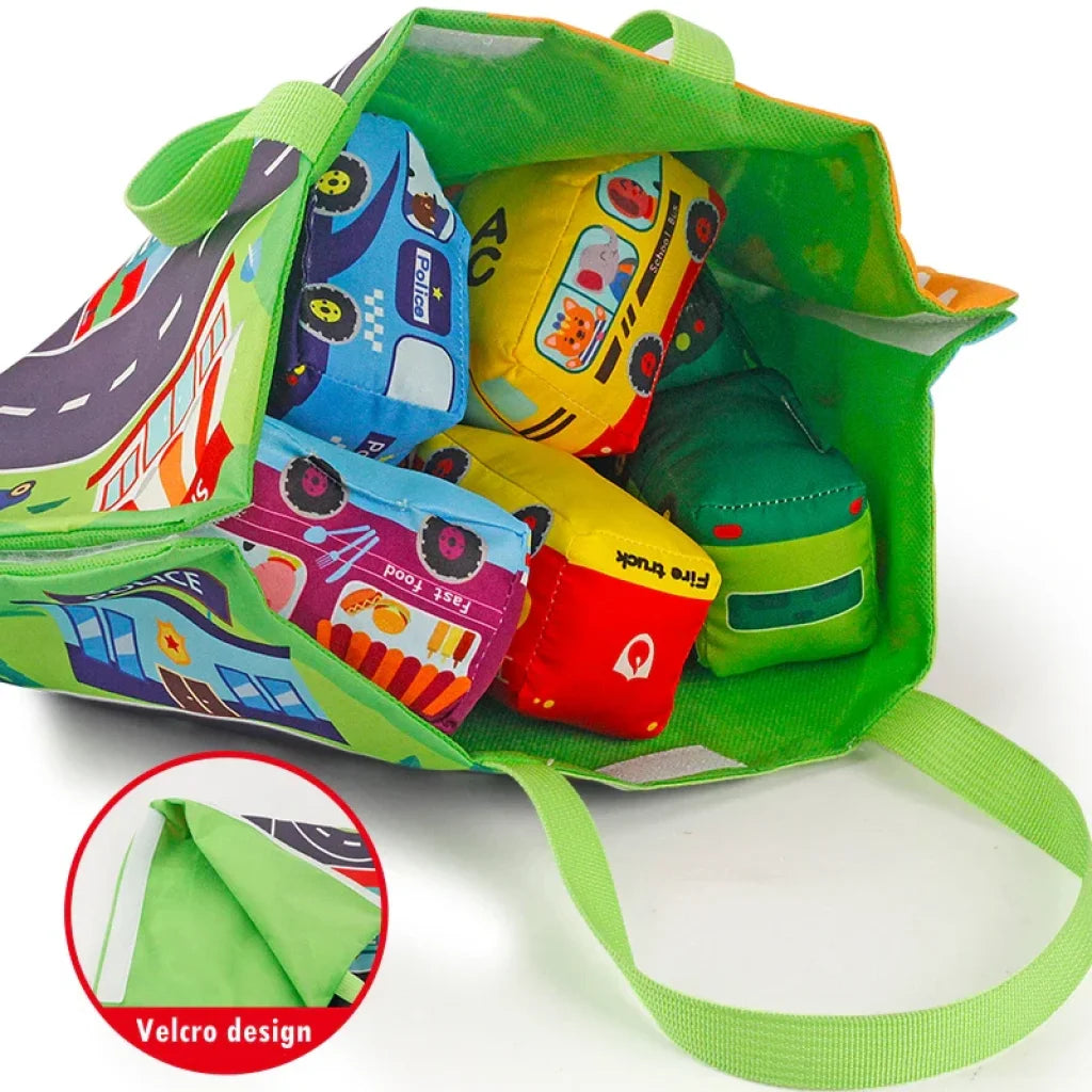 Soft Car Toy Set With Play Mat And 9Pcs Vehicle