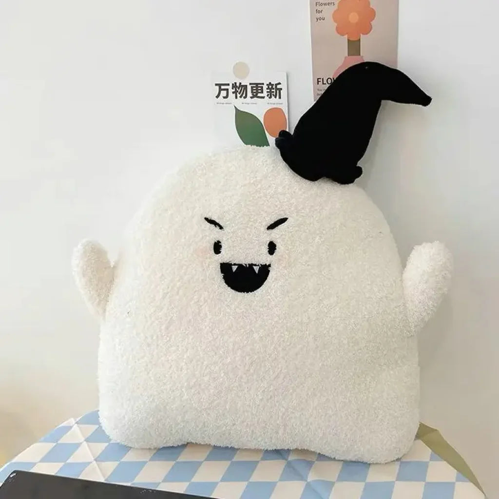 Soft Ghost Throw Pillow Plush Green Heart