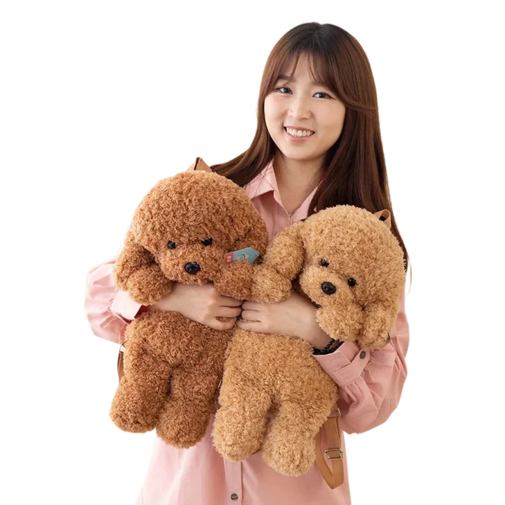 Soft Poodle Backpack Dark Brown