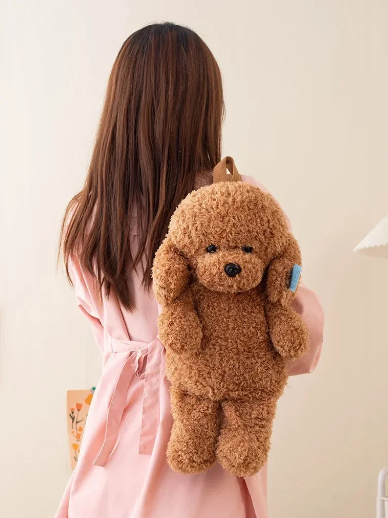 Soft Poodle Backpack Dark Brown