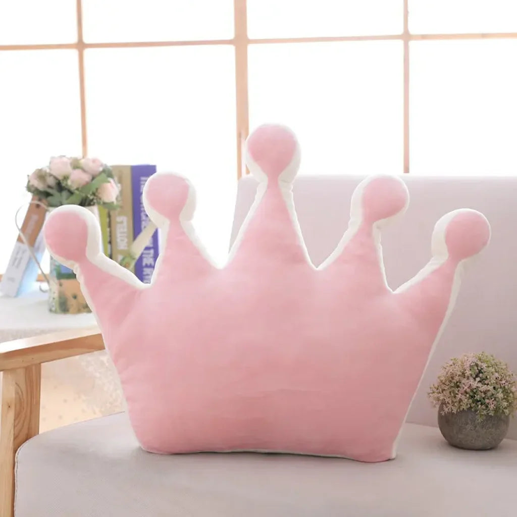 Soft Princess Crown Pillow - 42cm pink