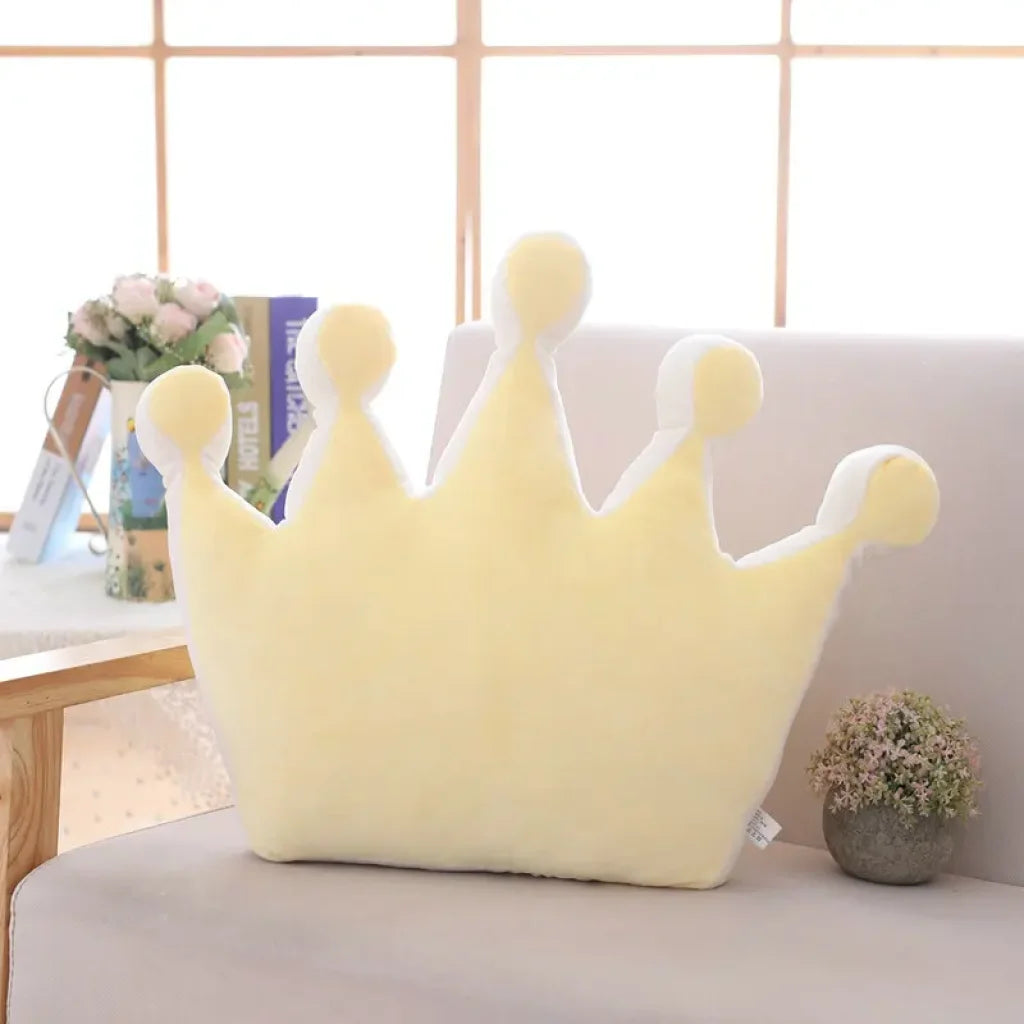 Soft Princess Crown Pillow - 42cm yellow
