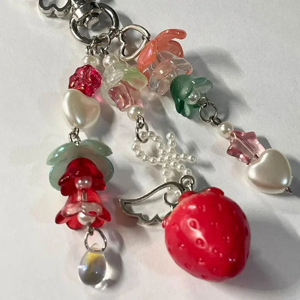 Strawberry Bow Keychain