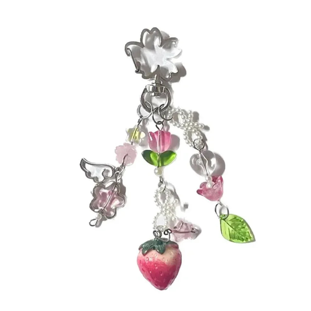 Strawberry Bow Keychain
