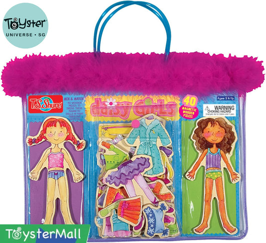 T.S. Shure Magnetic Wooden Daisy Girls Dress-Up Dolls - T.S. Shure