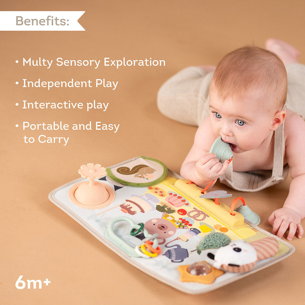 Taf Toys Peek & Pop Activity Board | Baby Sensory Toy | Cause & Effect Learning Toy 6M+ - Easier Development