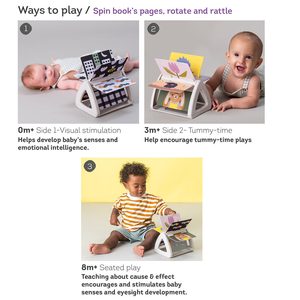 Taf Toys Tummy Time Spinning Book - Easier Development