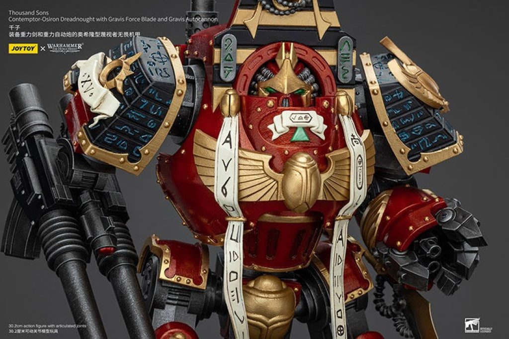 Thousand Sons Contemptor-Osiron Dreadnought With Gravis Force Blade And Autocannon Jt8636 Warhammer