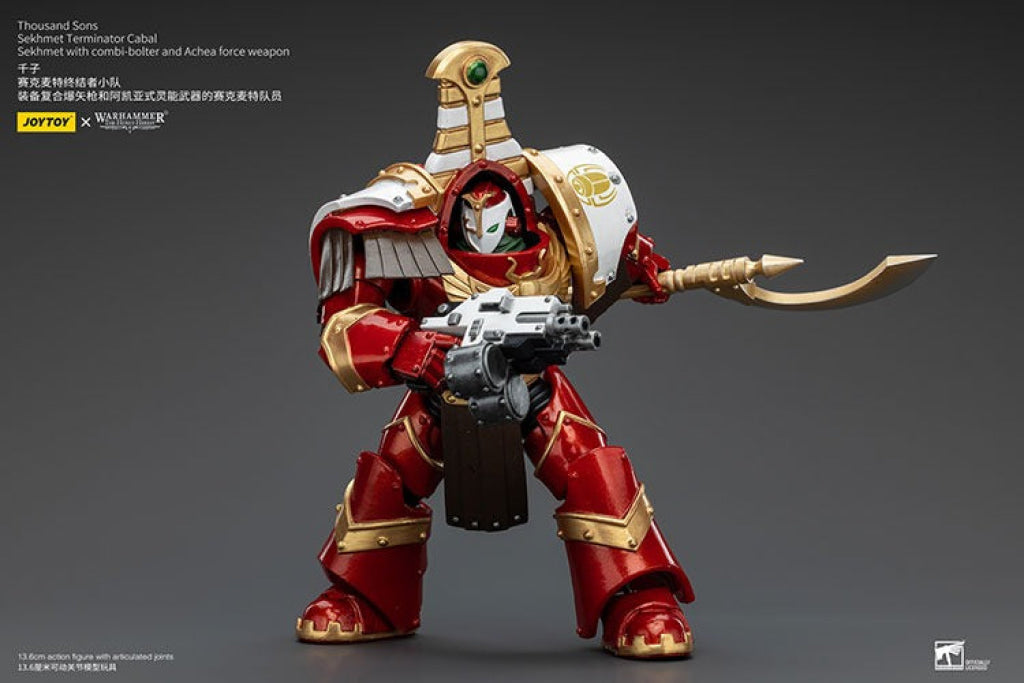 Thousand Sons: Sekhmet Terminator Cabal With Combi-Bolter And Achea Force Weapon Jt7349 Warhammer
