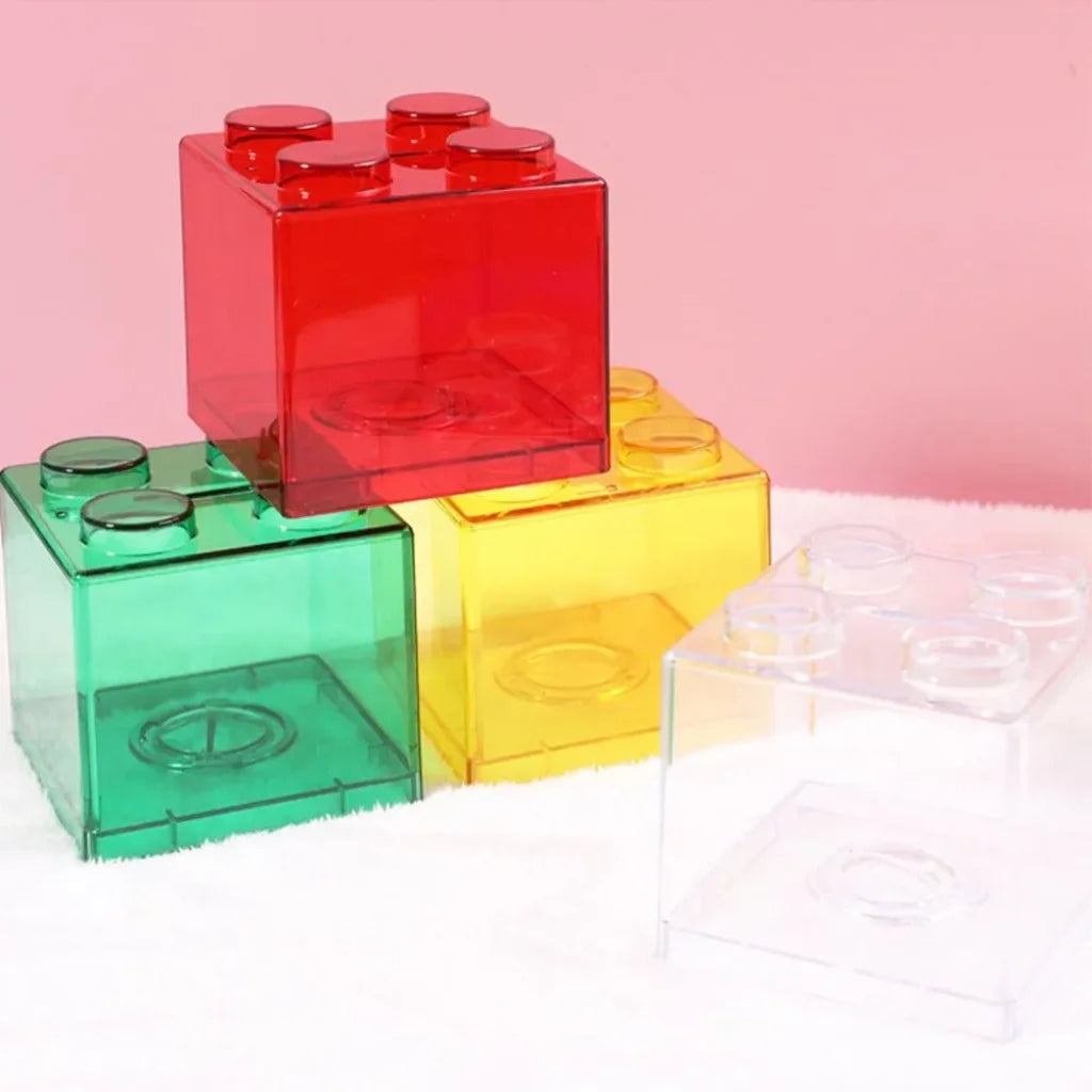 Transparent Jelly Color Building Block Saving Box