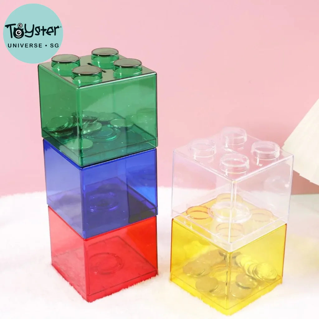 Transparent Jelly Color Building Block Saving Box