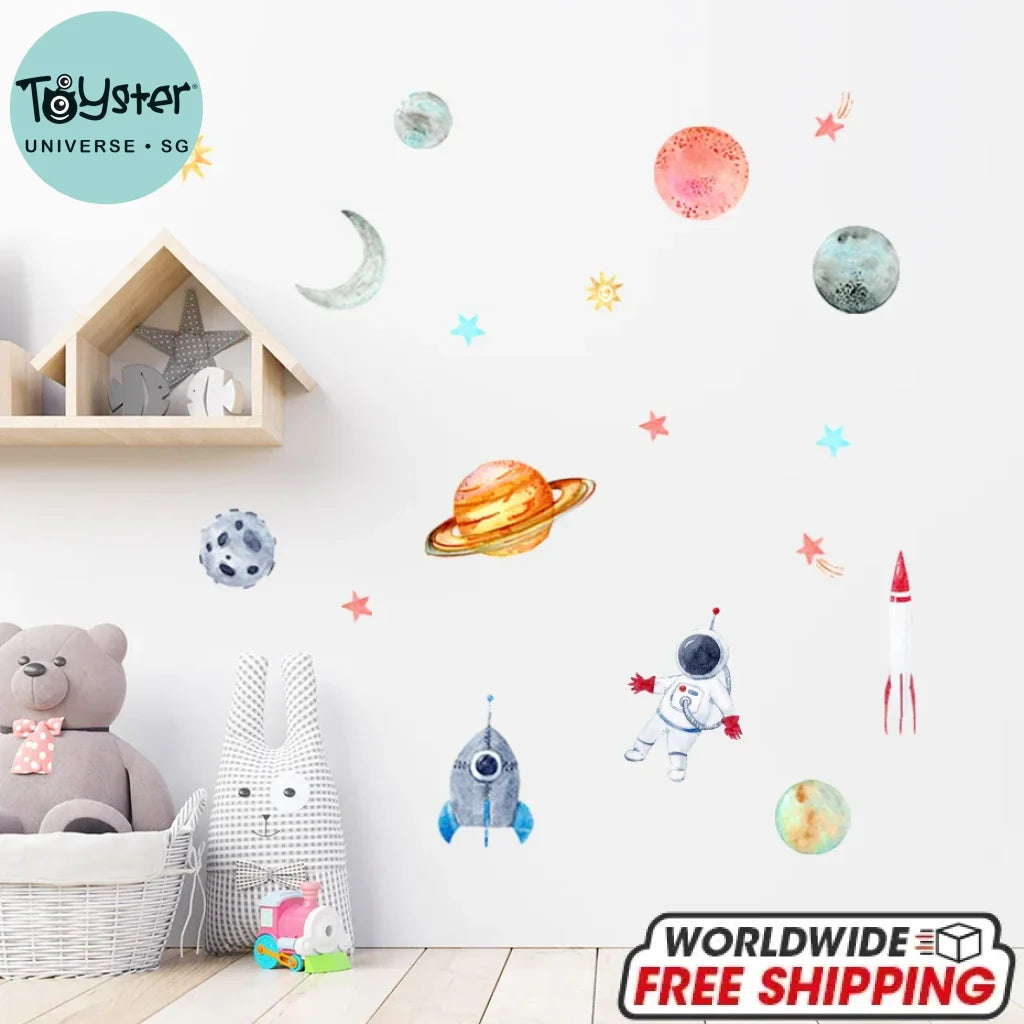 Universe Planet Space Astronaut Wall Stickers
