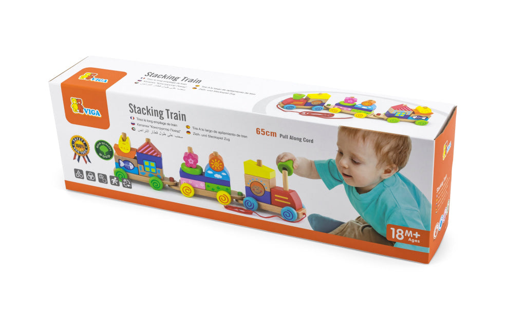 Viga Colourful Pull Along Stacking Train