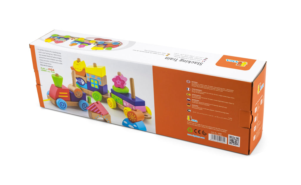 Viga Colourful Pull Along Stacking Train