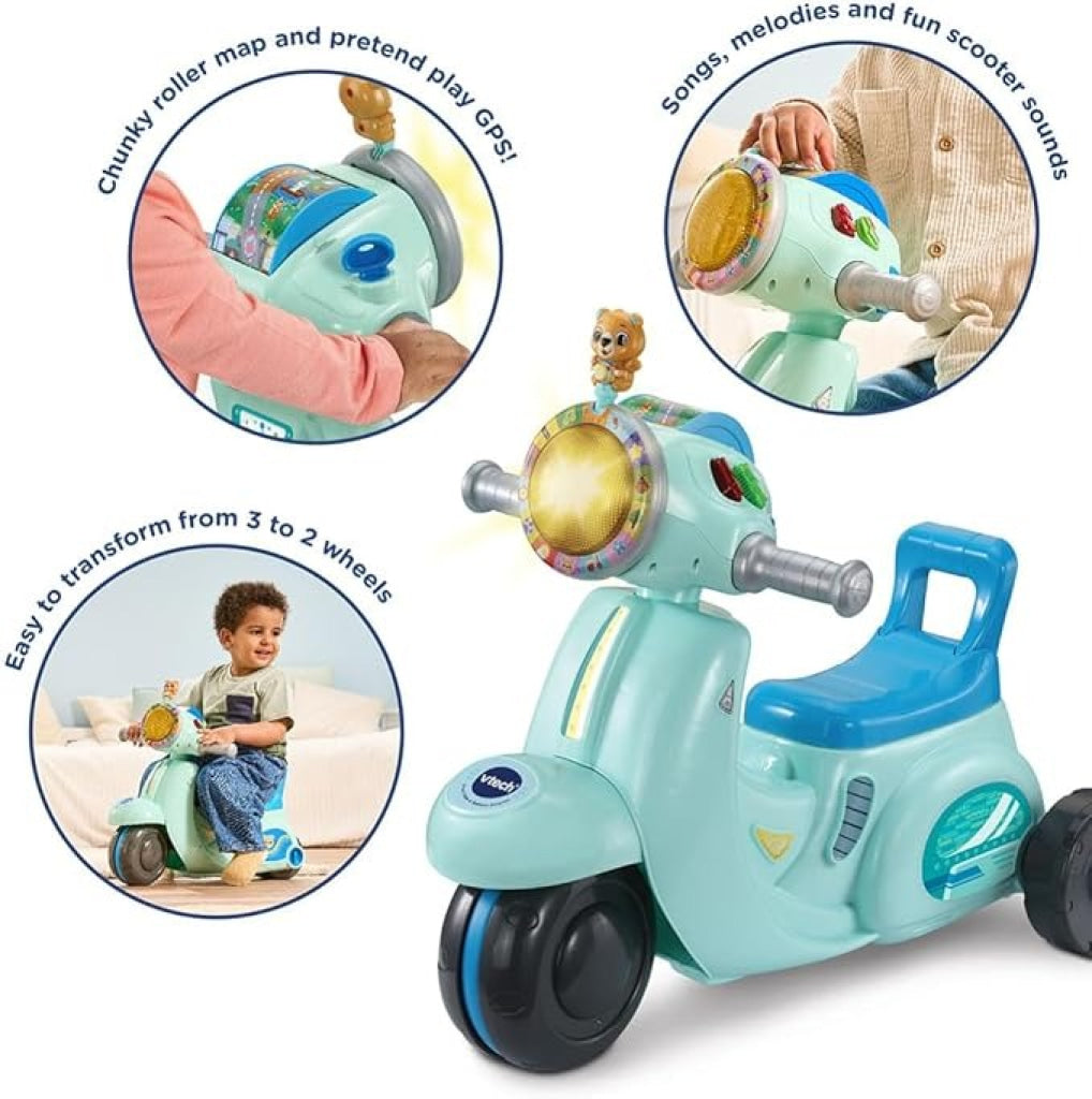 VTech 2 In 1 Ride N Balance Scooter Blue - VTech