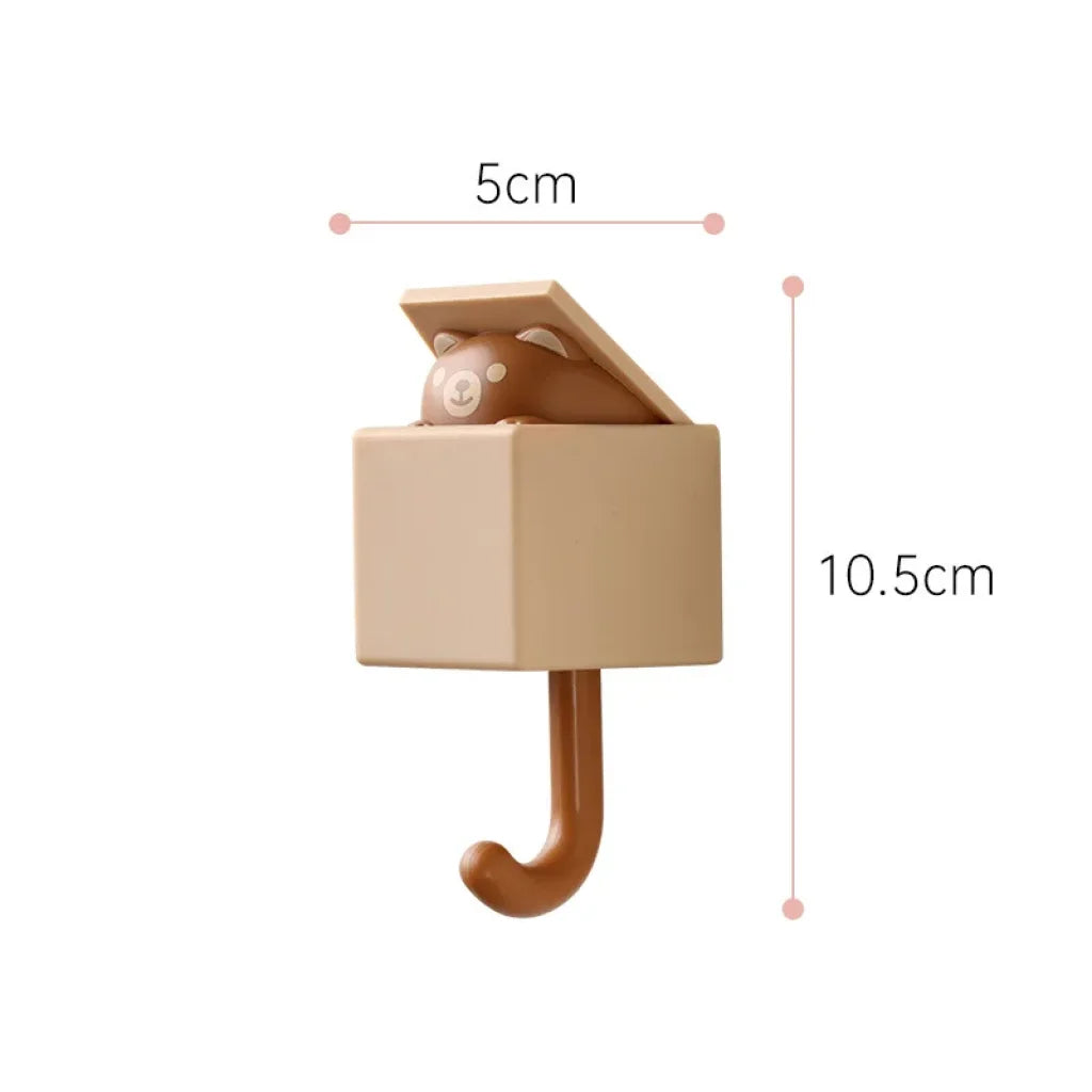 Wall Animal Decorative Hooks Cat Hooks - Little-Brown-Bear / 5PCS