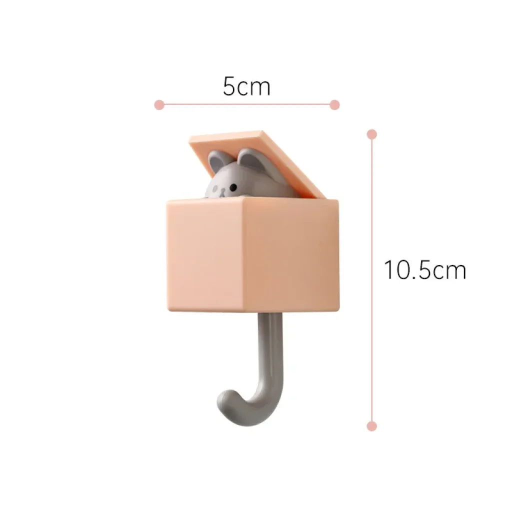 Wall Animal Decorative Hooks Cat Hooks - Orange-Mouse / 1PC