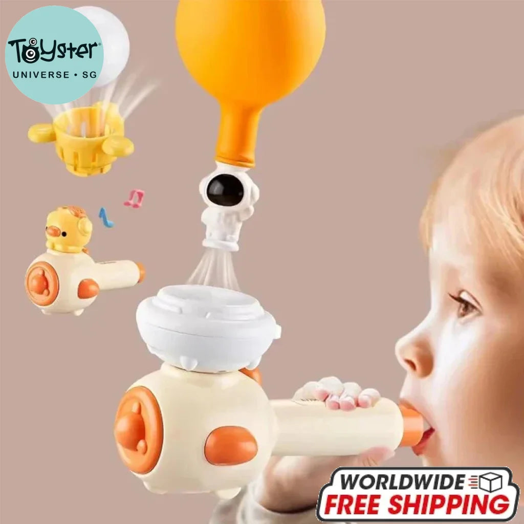 Whistle Ball Blowing Pipe Ball Three in One Sensory - Yellow / China Mainland