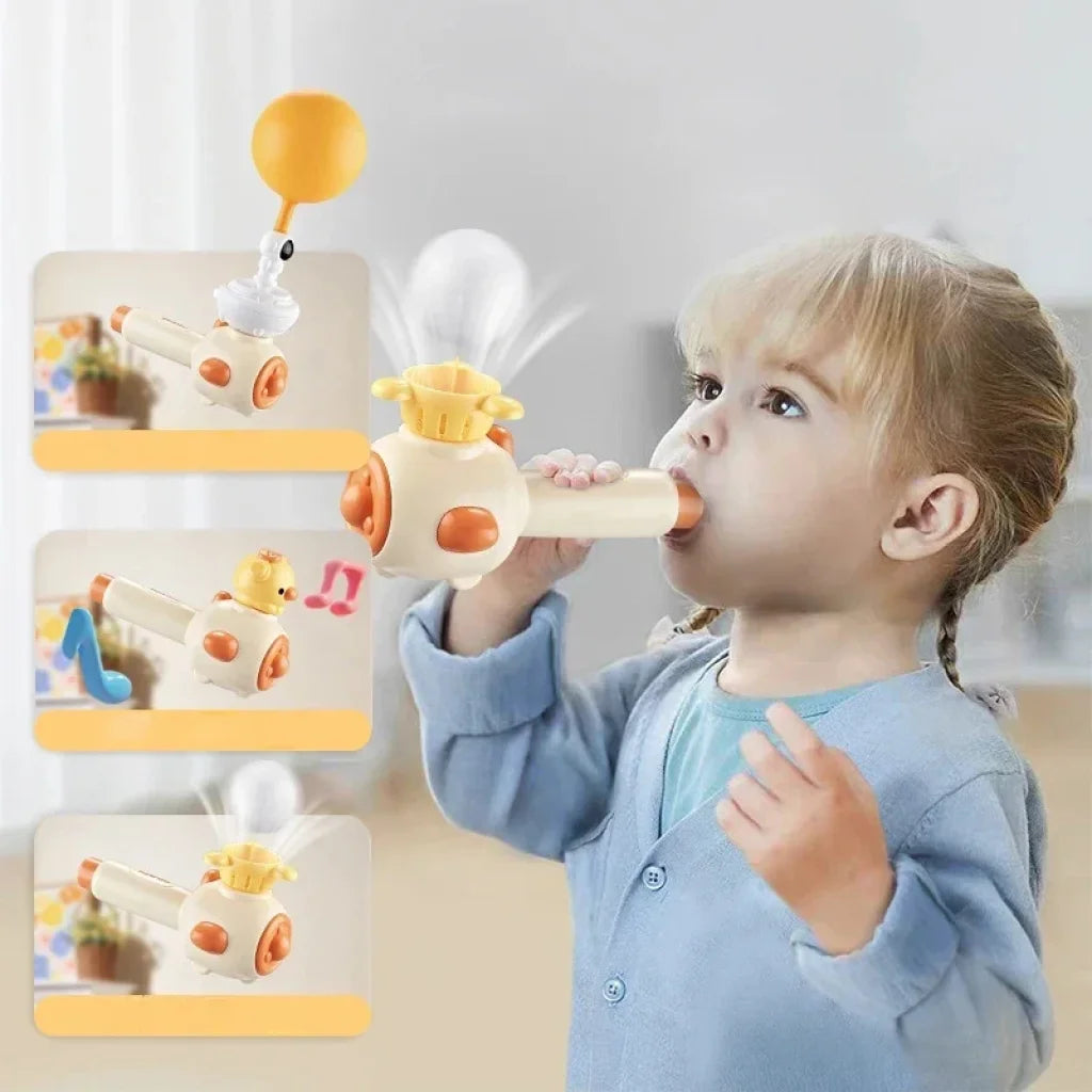 Whistle Ball Blowing Pipe Ball Three in One Sensory - Yellow / China Mainland