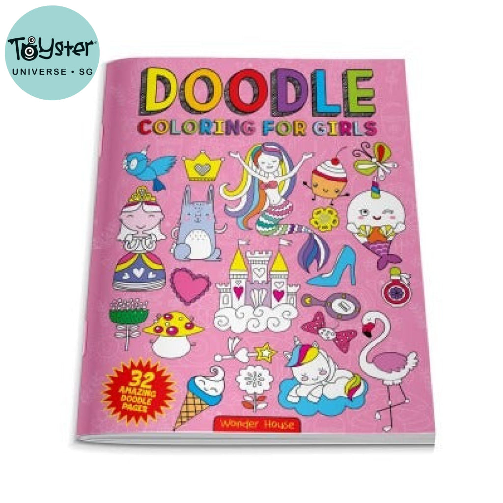 Wonder House - Doodle Coloring For Kids: Pink Edition Doodle