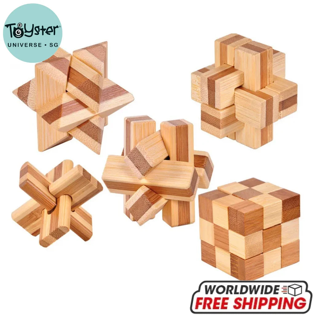 Wooden Lock Iq Brain Teaser Educational Toy