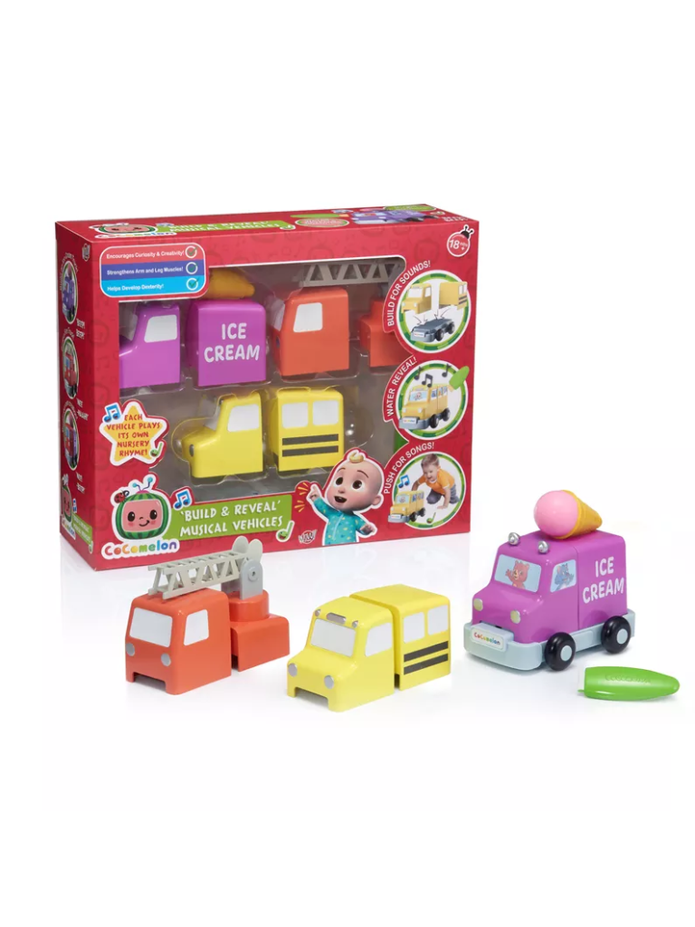 Cocomelon Build & Reveal Musical Vehicles Reading Toys
